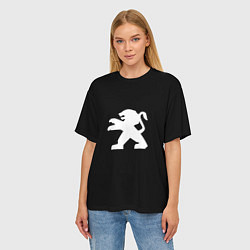 Футболка оверсайз женская Peugeot logo, цвет: 3D-принт — фото 2