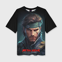 Женская футболка оверсайз Веном Снейк из игры Metal gear