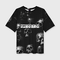 Футболка оверсайз женская Scorpions logo rock group, цвет: 3D-принт