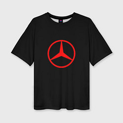 Футболка оверсайз женская Mercedes logo red, цвет: 3D-принт