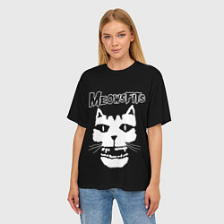 Футболка оверсайз женская Misfits - Meowsfits, цвет: 3D-принт — фото 2