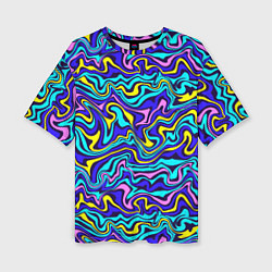 Футболка оверсайз женская Psychedelic multicolored pattern, цвет: 3D-принт