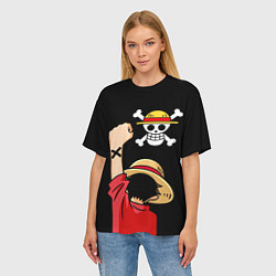 Футболка оверсайз женская One piece - Monkey D Luffy, цвет: 3D-принт — фото 2