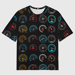 Женская футболка оверсайз Цветные спидометры
