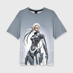 Женская футболка оверсайз Barbie - cyber warrior
