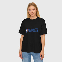 Футболка оверсайз женская NBA playoffs, цвет: 3D-принт — фото 2