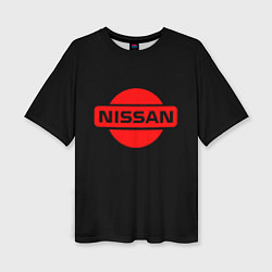 Футболка оверсайз женская Nissan red logo, цвет: 3D-принт