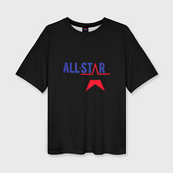 Футболка оверсайз женская All stars logo, цвет: 3D-принт