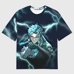 Футболка оверсайз женская Джиян - Грозовые волны, цвет: 3D-принт