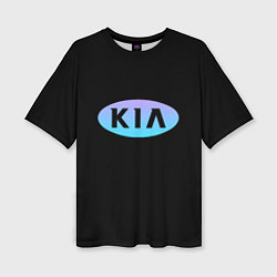 Футболка оверсайз женская KIA logo neon, цвет: 3D-принт