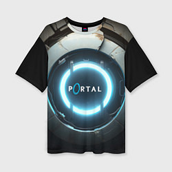 Женская футболка оверсайз Portal logo game