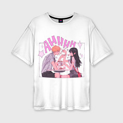 Женская футболка оверсайз Человек-бензопила: Дендзи и Аса