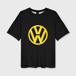 Футболка оверсайз женская Volkswagen logo yellow, цвет: 3D-принт