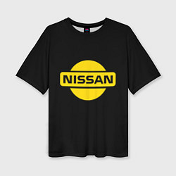 Футболка оверсайз женская Nissan yellow logo, цвет: 3D-принт