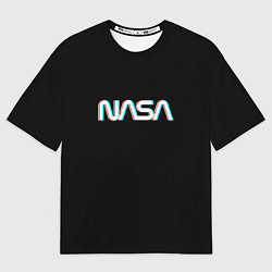 Футболка оверсайз женская NASA glitch, цвет: 3D-принт
