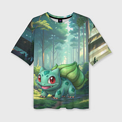 Футболка оверсайз женская Bulbasaur pokemon, цвет: 3D-принт