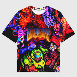 Футболка оверсайз женская Doom game demons, цвет: 3D-принт