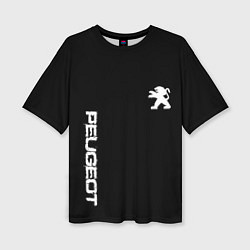 Женская футболка оверсайз Peugeot logo white