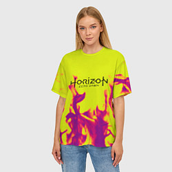 Футболка оверсайз женская Horizon: Zero Dawn flame, цвет: 3D-принт — фото 2