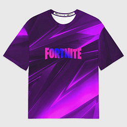 Футболка оверсайз женская Fortnite neon stripes angles logo, цвет: 3D-принт