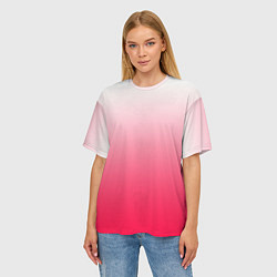 Футболка оверсайз женская Розовый градиент, цвет: 3D-принт — фото 2