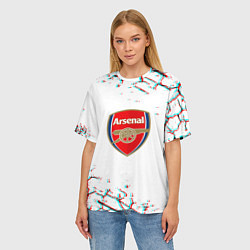 Футболка оверсайз женская Arsenal fc текстура, цвет: 3D-принт — фото 2