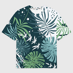Футболка оверсайз женская Листья тропических джунглей абстракция, цвет: 3D-принт