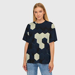 Футболка оверсайз женская Соты абстракция, цвет: 3D-принт — фото 2