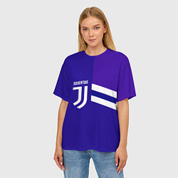 Футболка оверсайз женская Juventus sport geometry line, цвет: 3D-принт — фото 2