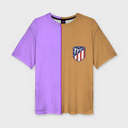 Футболка оверсайз женская Атлетико Мадрид полосы, цвет: 3D-принт