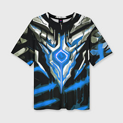 Футболка оверсайз женская Абстрактная синяя руна, цвет: 3D-принт