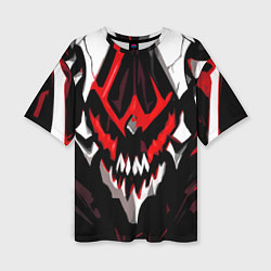 Футболка оверсайз женская Абстрактное красное лицо монстра, цвет: 3D-принт