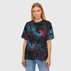 Футболка оверсайз женская Цветные клубы дыма, цвет: 3D-принт — фото 2
