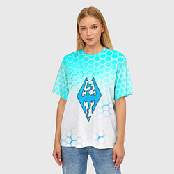 Футболка оверсайз женская The elder scrolls hexagon, цвет: 3D-принт — фото 2