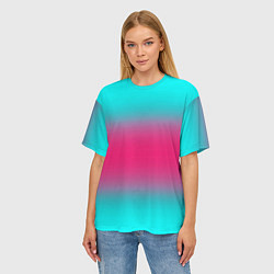 Футболка оверсайз женская Градиент текстура неон, цвет: 3D-принт — фото 2