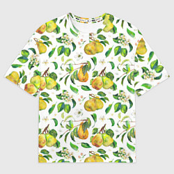 Футболка оверсайз женская Груши и цветы, цвет: 3D-принт