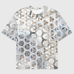 Футболка оверсайз женская Зеркальные соты с переливами света, цвет: 3D-принт