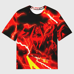 Футболка оверсайз женская Skyrim red storm logo, цвет: 3D-принт