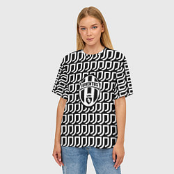 Футболка оверсайз женская Juventus fc pattern, цвет: 3D-принт — фото 2