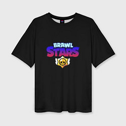 Футболка оверсайз женская Brawl stars neon logo, цвет: 3D-принт