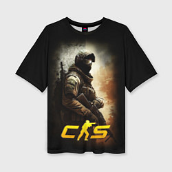 Женская футболка оверсайз CS спецназовец
