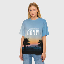 Футболка оверсайз женская Курортный Сочи, цвет: 3D-принт — фото 2