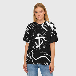 Футболка оверсайз женская Doom шторм краски, цвет: 3D-принт — фото 2