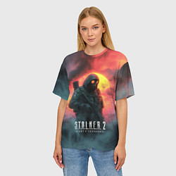 Футболка оверсайз женская Stalker 2 радиоактивный фон, цвет: 3D-принт — фото 2