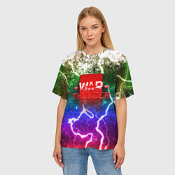 Футболка оверсайз женская Wartunder неоновые брызги красок, цвет: 3D-принт — фото 2