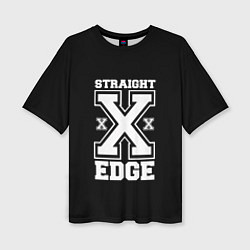 Футболка оверсайз женская Straight edge SXE, цвет: 3D-принт