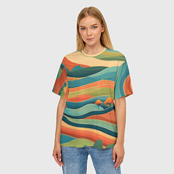 Футболка оверсайз женская Поля луга, цвет: 3D-принт — фото 2