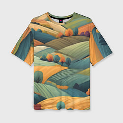 Футболка оверсайз женская Луга поля, цвет: 3D-принт