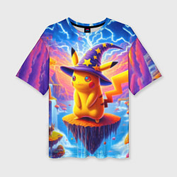 Футболка оверсайз женская Pikachu in a stargazers hat, цвет: 3D-принт