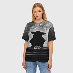 Футболка оверсайз женская Звездное небо - Беби Йода, цвет: 3D-принт — фото 2